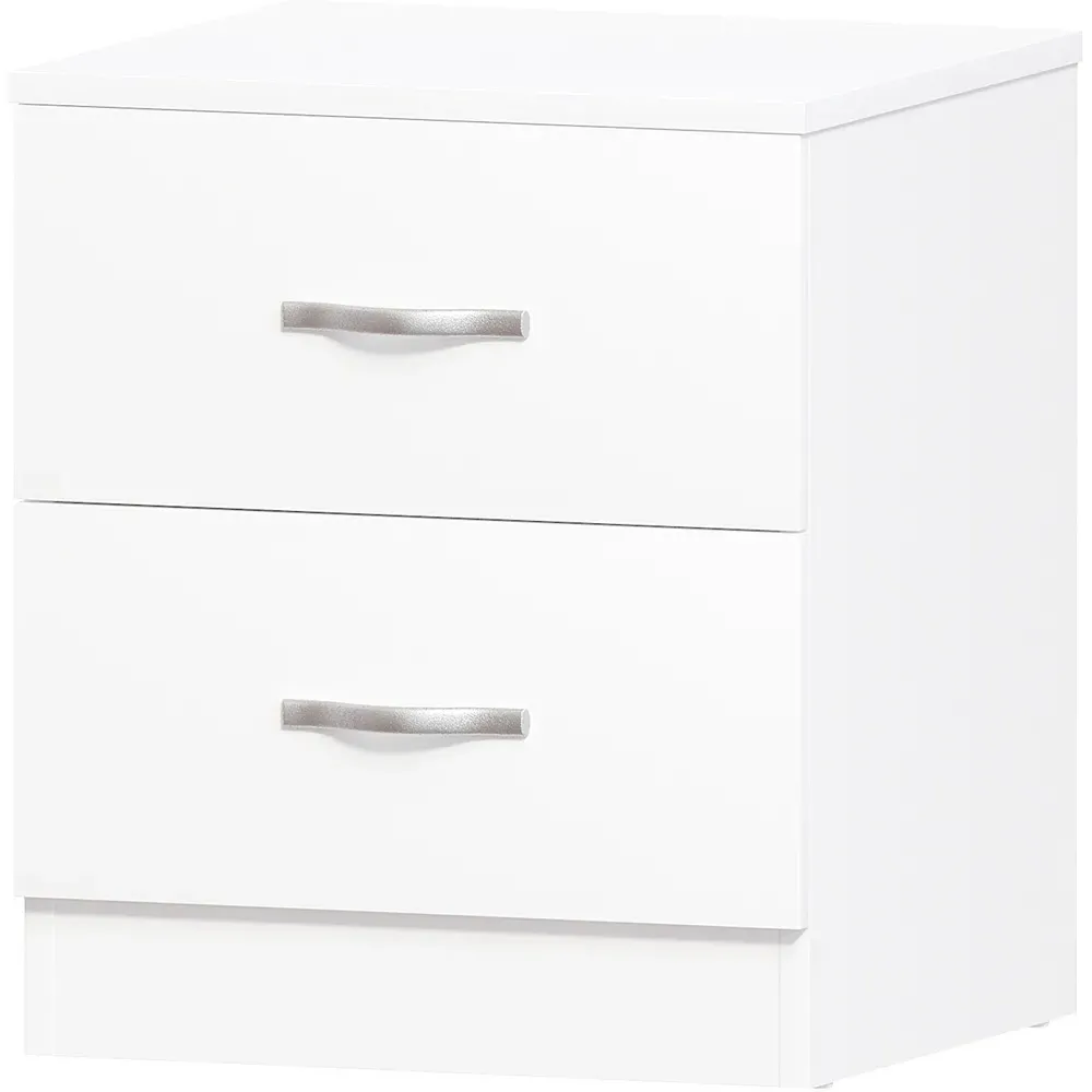Riano 2 Drawer Bedside Table - White