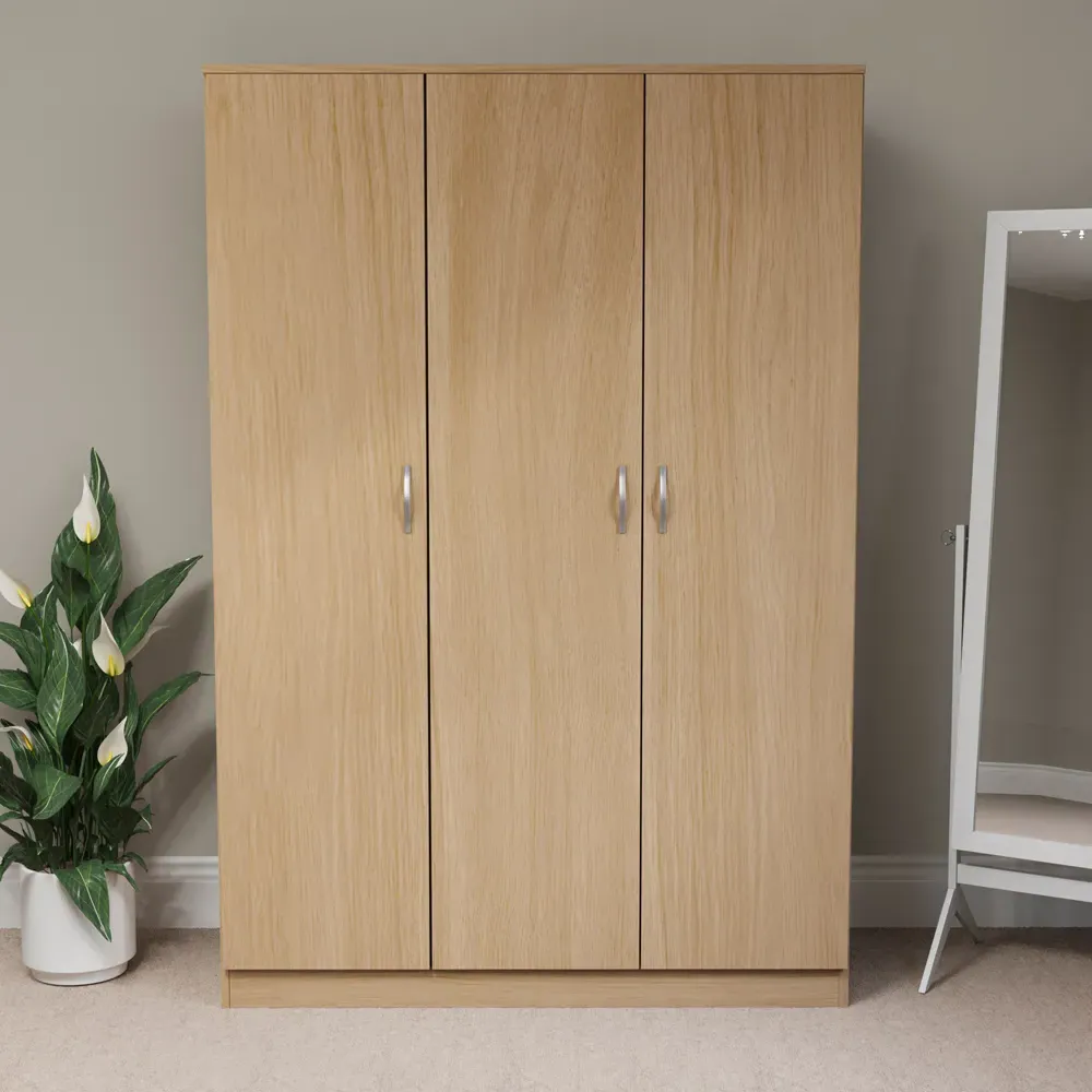 Riano 3 Door Wardrobe - Brown