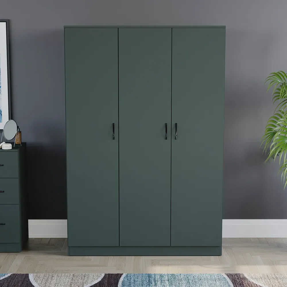 Riano 3 Door Wardrobe - Green
