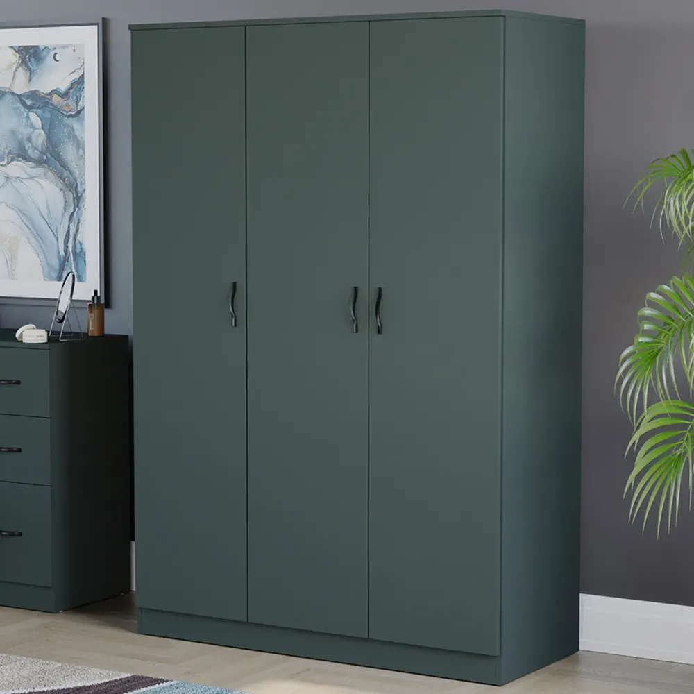 Riano 3 Door Wardrobe - Green