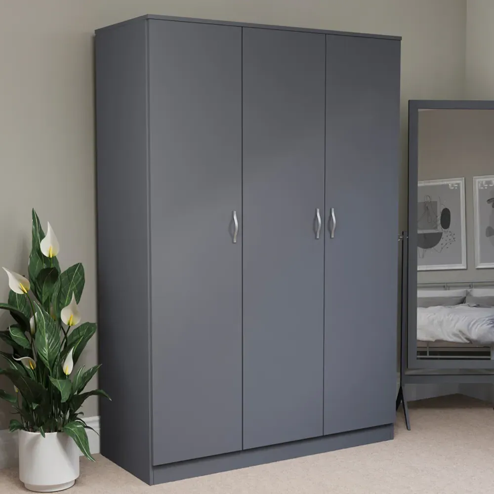 Riano 3 Door Wardrobe - Grey