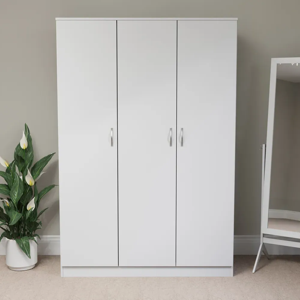 Riano 3 Door Wardrobe - White
