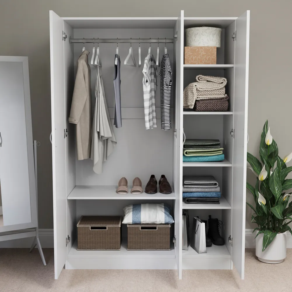 Riano 3 Door Wardrobe - White