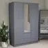 Riano 3 Door Wardrobe with Drawers and Mirror - Grey