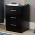 Riano 3 Drawer Bedside Table - Black