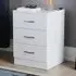 Riano 3 Drawer Bedside Table - White