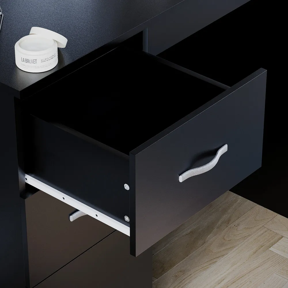 Riano 3 Drawer Dressing Table - Black