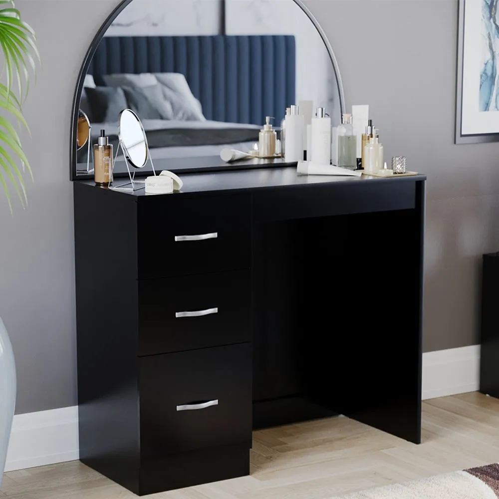 Riano 3 Drawer Dressing Table - Black