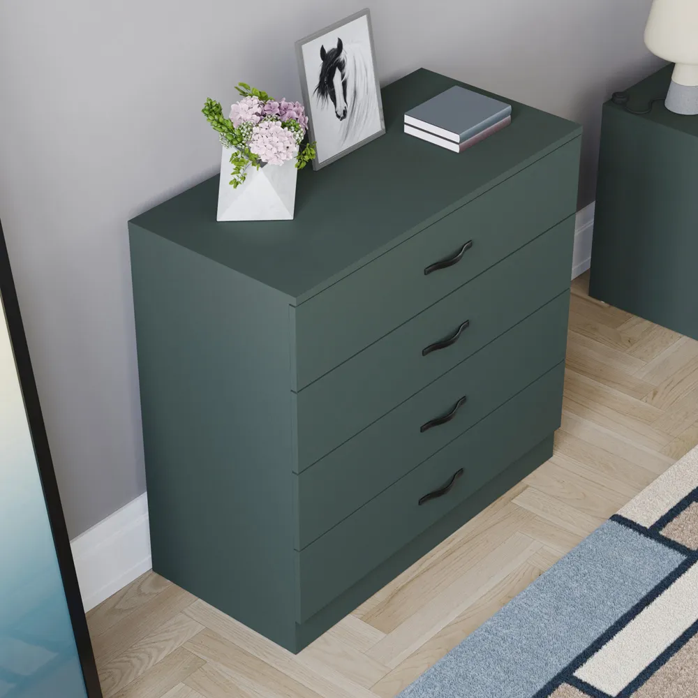 Riano 4 Drawer Chest of Drawers - Green