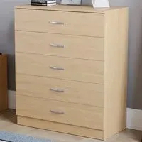 Riano 5 Drawer Chest of Drawers - Brown, Pine