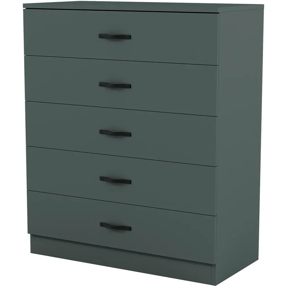 Riano 5 Drawer Chest of Drawers - Green