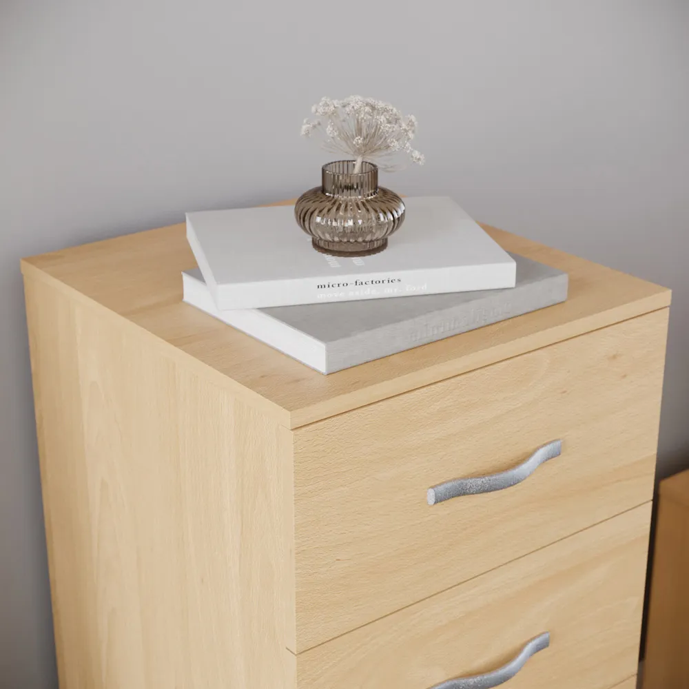 Riano 5 Drawer Narrow Chest of Drawers - Brown, Pine