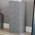 Riano 5 Drawer Narrow Chest of Drawers - Grey