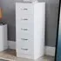 Riano 5 Drawer Narrow Chest of Drawers - White