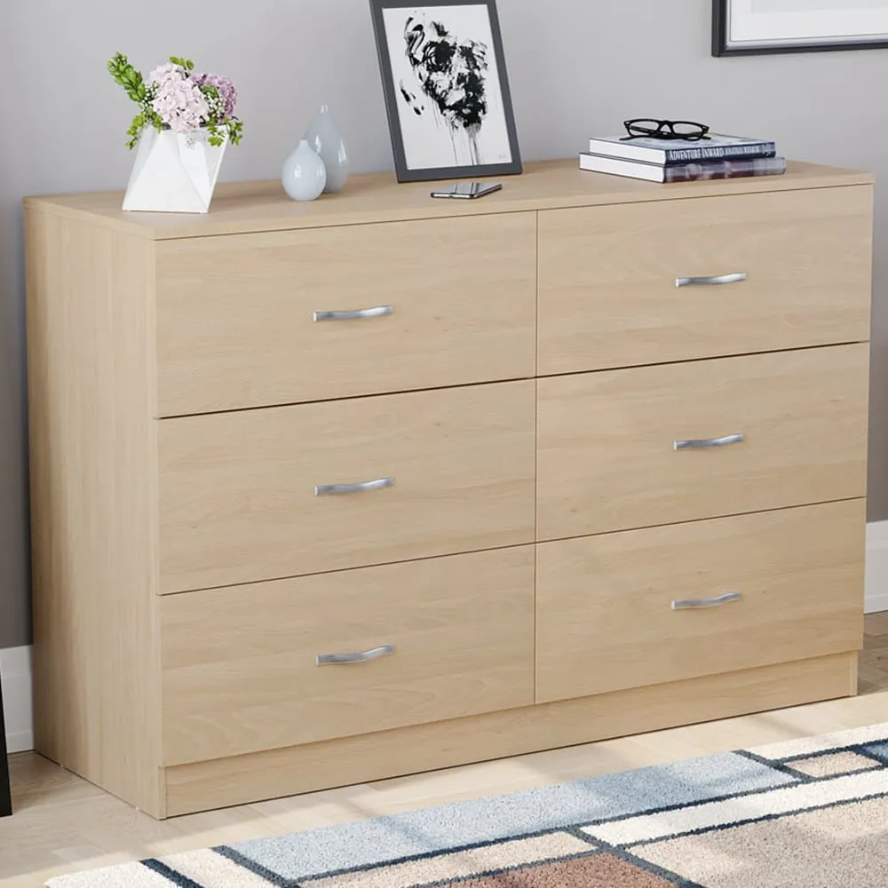 Riano 6 Drawer Chest of Drawers - Brown, Pine