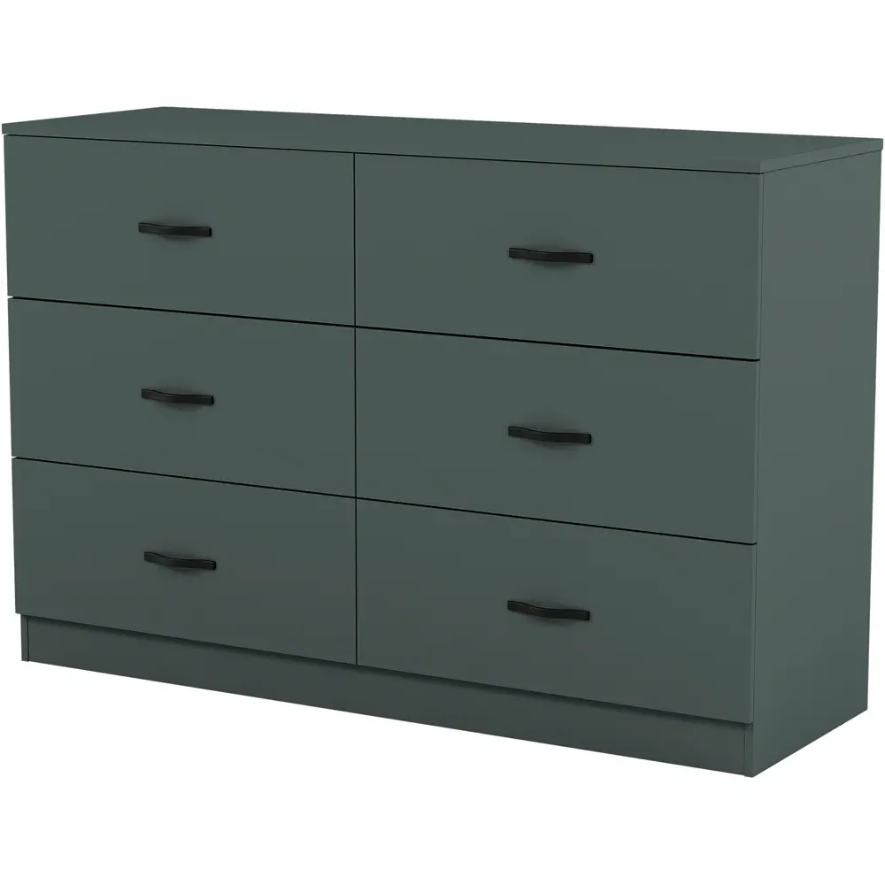 Riano 6 Drawer Chest of Drawers - Green