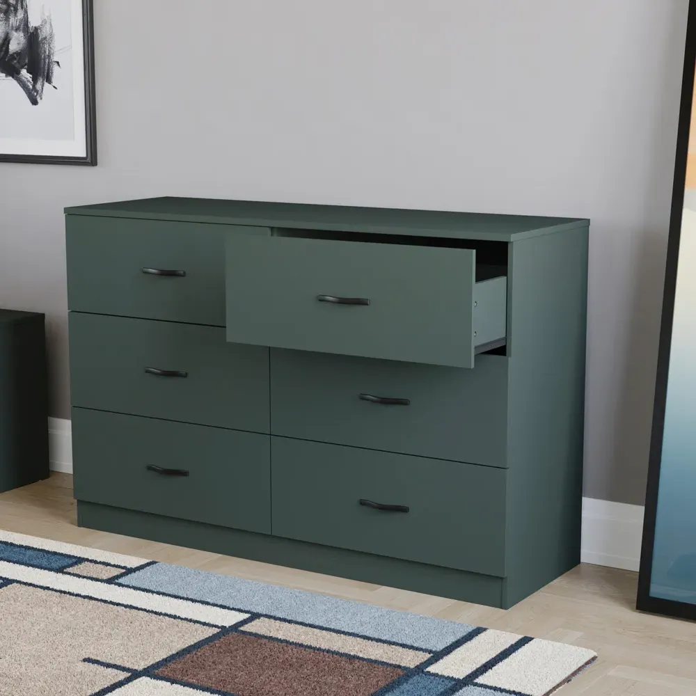 Riano 6 Drawer Chest of Drawers - Green