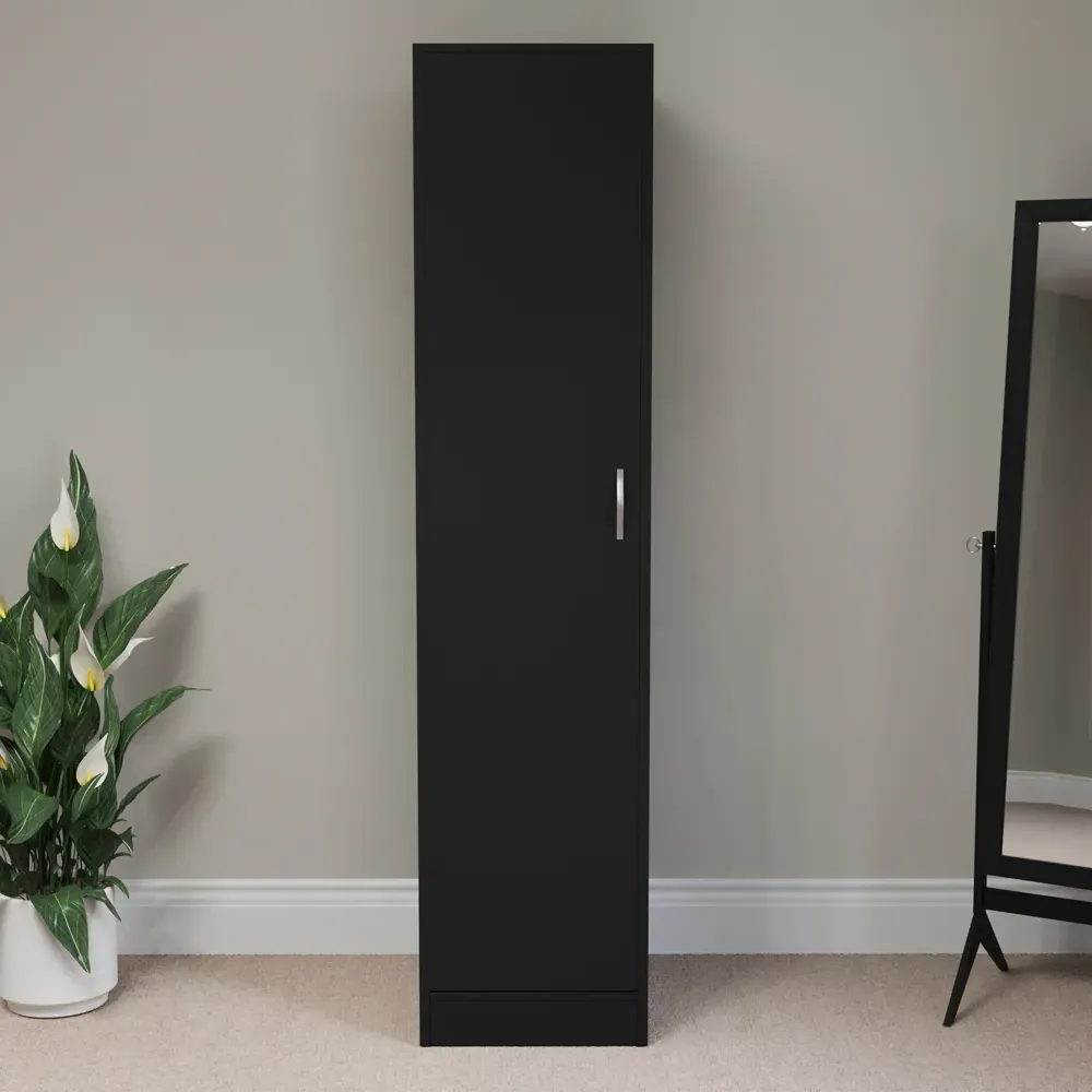 Riano Single Door Wardrobe - Black