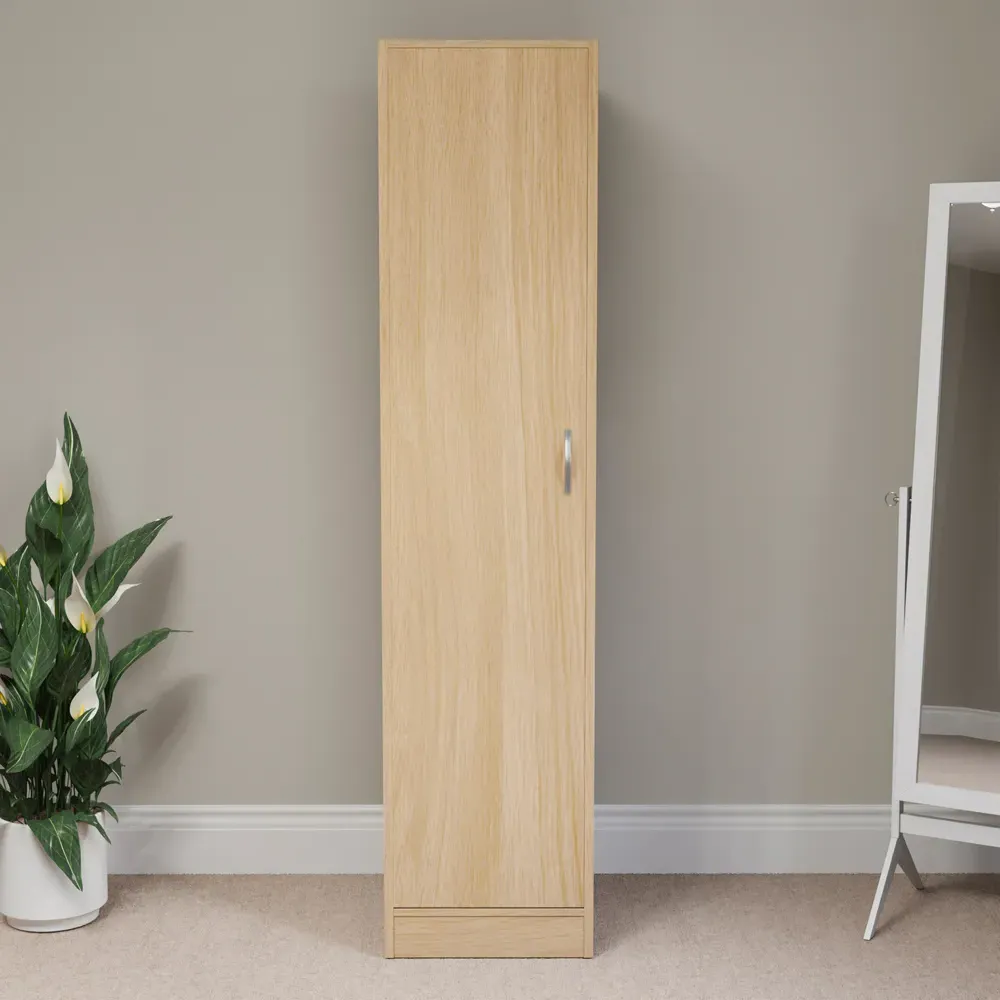 Riano Single Door Wardrobe - Brown, Pine