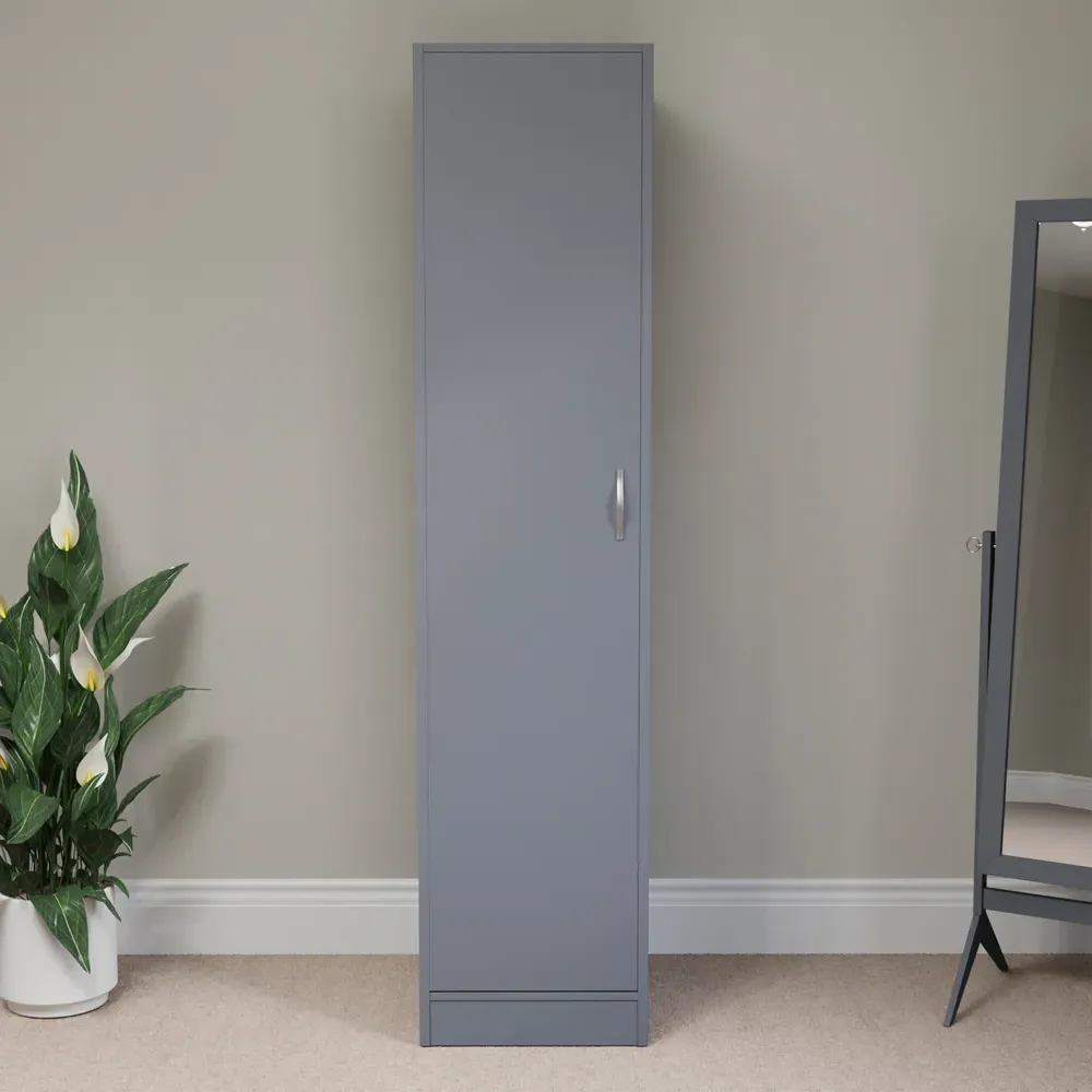 Riano Single Door Wardrobe - Grey