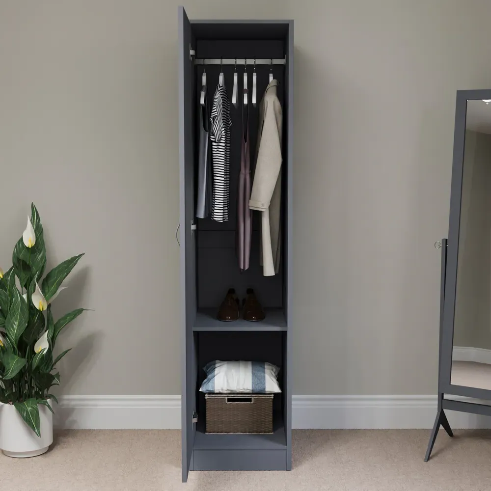 Riano Single Door Wardrobe - Grey