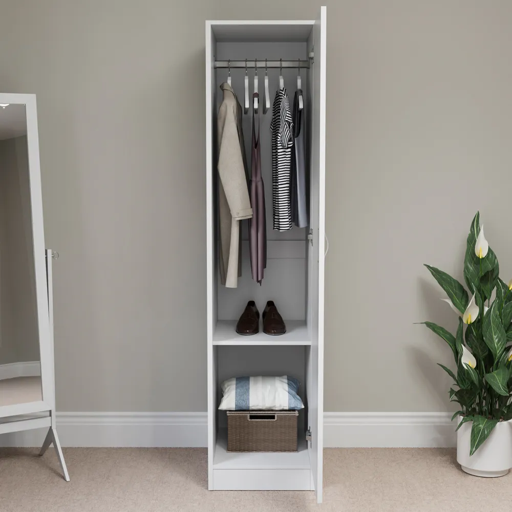 Riano Single Door Wardrobe - White