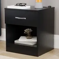 Riano Single Drawer Bedside Table - Black