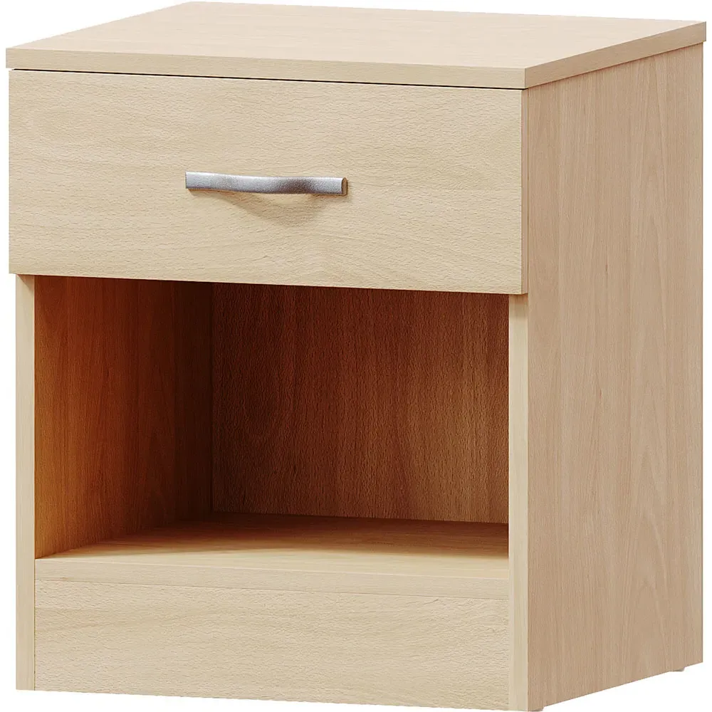 Riano Single Drawer Bedside Table - Brown, Pine