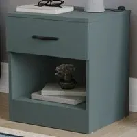 Riano Single Drawer Bedside Table - Jasper Green
