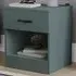 Riano Single Drawer Bedside Table - Jasper Green