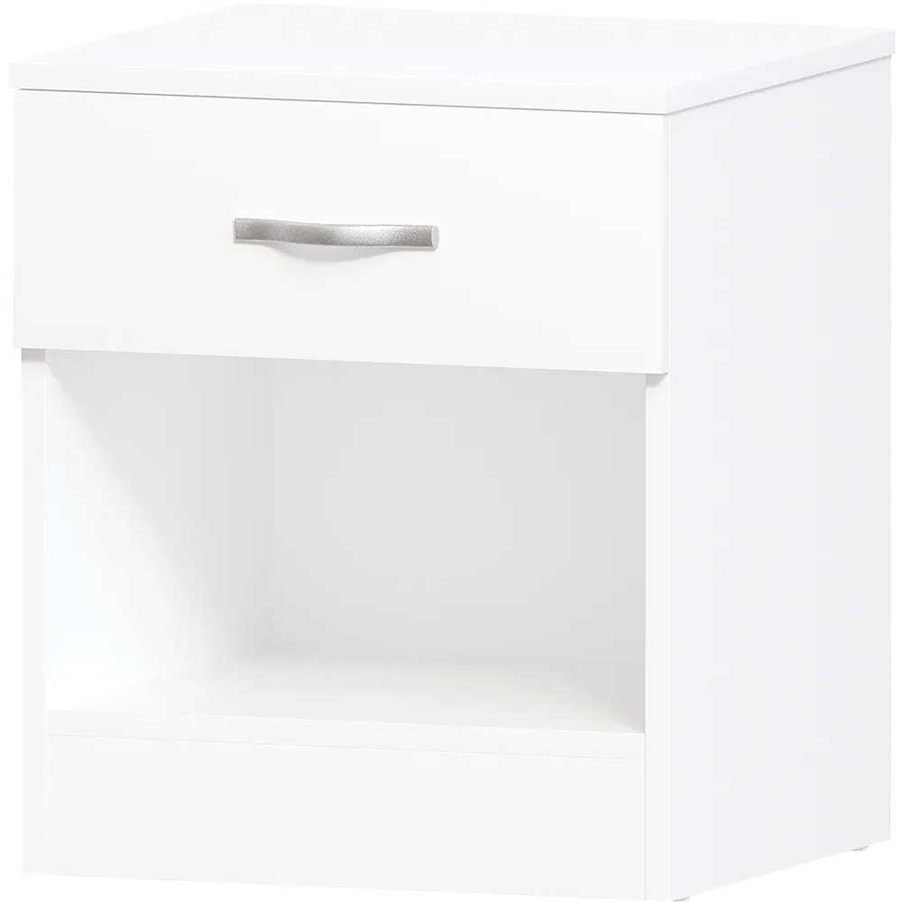 Riano Single Drawer Bedside Table - White