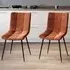 Richton Set of 2 Dining Chairs - Orange, Velvet