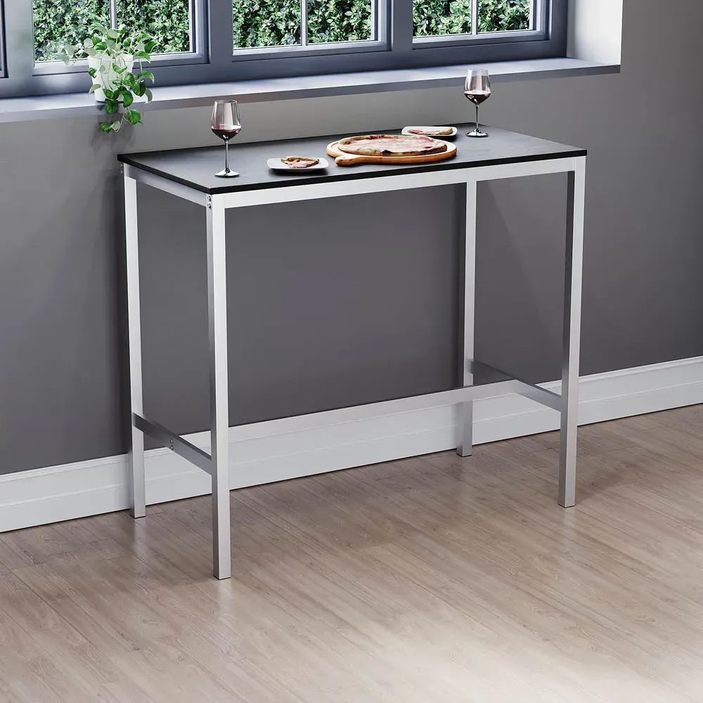 Roslyn 2-Seater Breakfast Table Set with Stools - Black