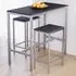 Roslyn 2-Seater Breakfast Table Set with Stools - Black
