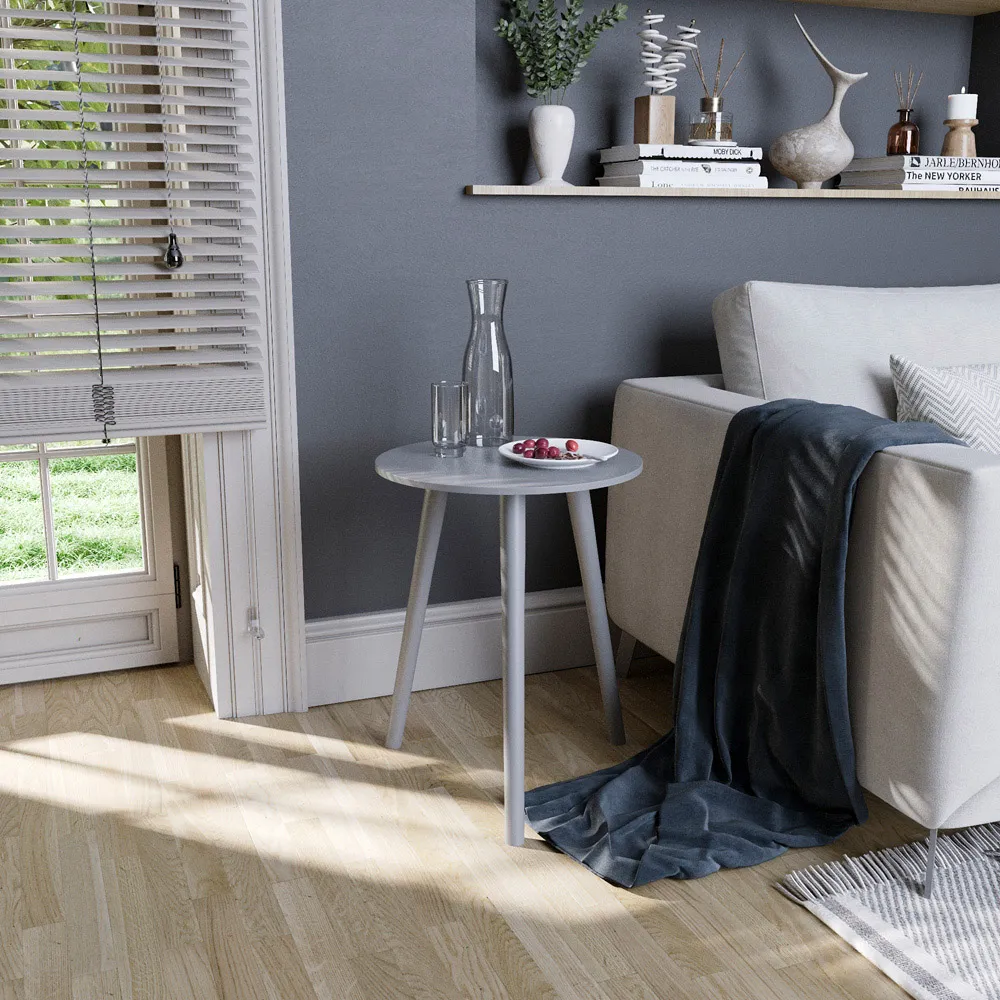 Round Side Table - Grey, MDF