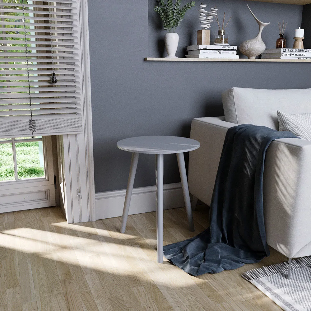 Round Side Table - Grey, MDF