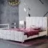 Valentina Double Bed Frame - Silver, Crushed Velvet