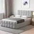 Valentina Double Ottoman Bed with Storage - Grey, Linen