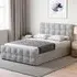 Valentina Double Ottoman Bed with Storage - Silver, Velvet