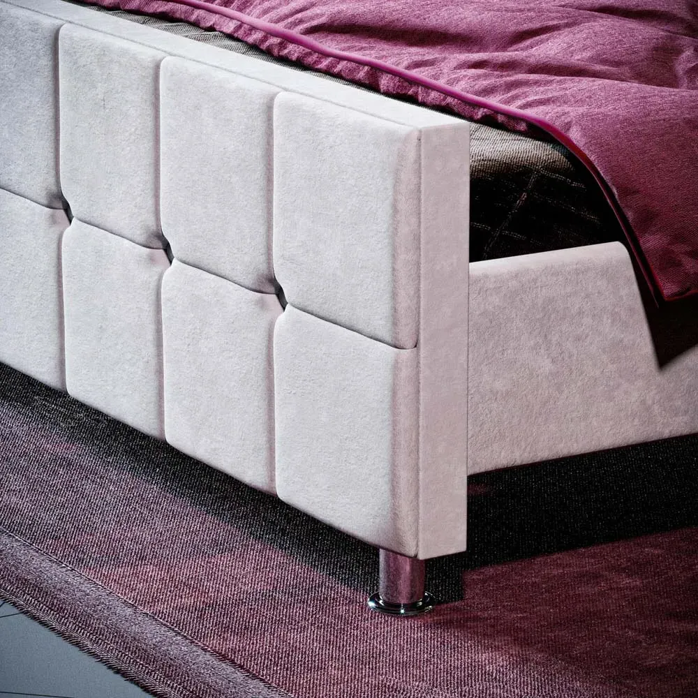 Valentina King Size Bed Frame - Grey, Velvet