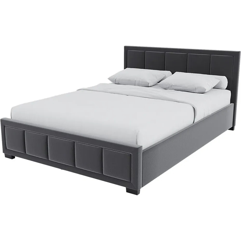 Vanita Double Bed Frame - Dark Grey, Linen
