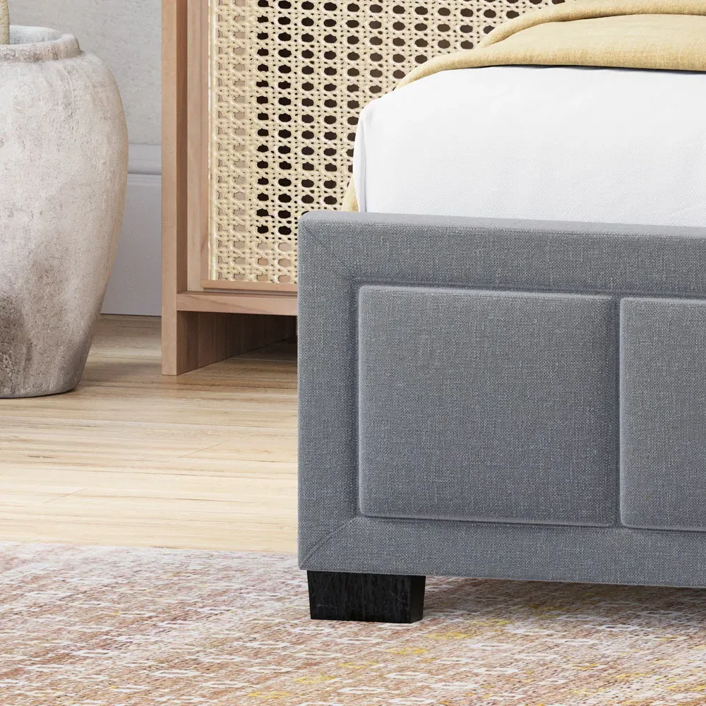 Vanita Double Bed Frame - Dark Grey, Linen