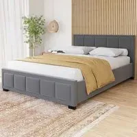 Vanita Double Bed Frame - Dark Grey, Linen