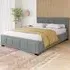 Vanita Double Bed Frame - Light Grey, Linen