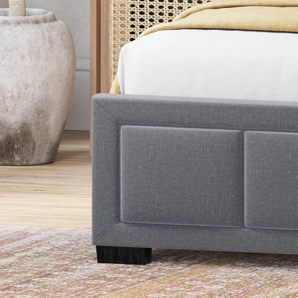 Vanita King Size Bed Frame - Dark Grey, Linen