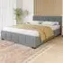 Vanita King Size Bed Frame - Light Grey, Linen