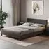 Victoria Double Bed Frame - Dark Grey, Linen