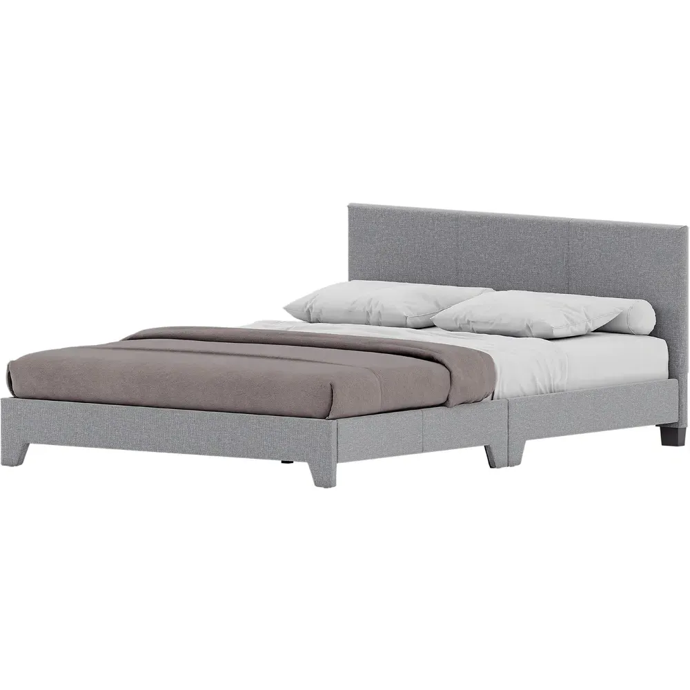 Victoria Double Bed Frame - Light Grey, Linen
