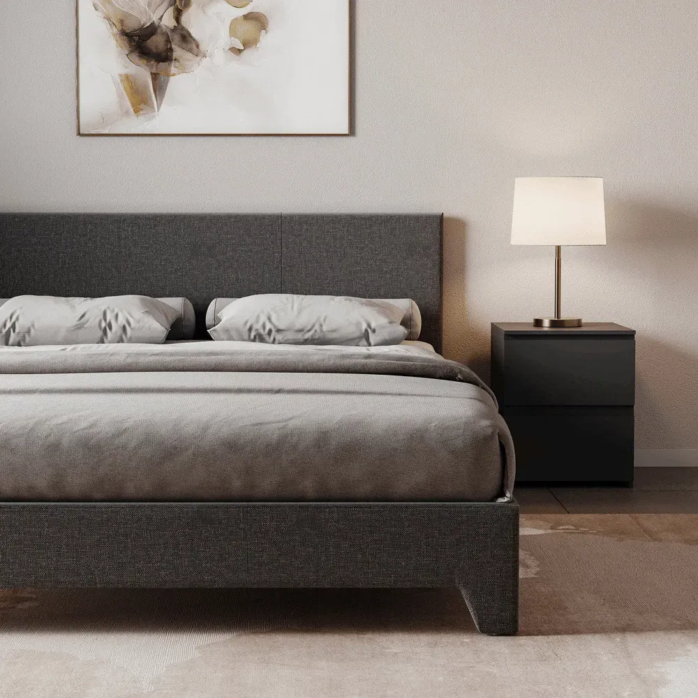 Victoria King Size Bed Frame - Dark Grey, Linen