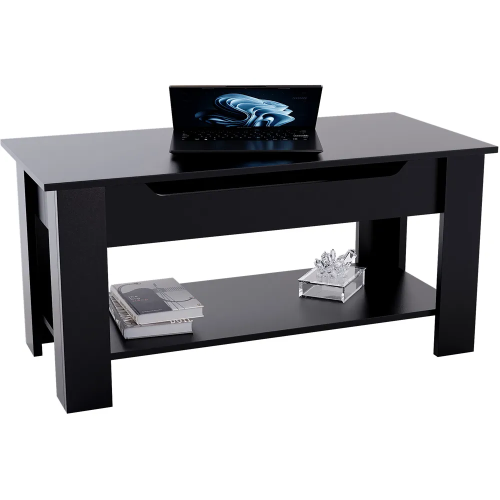 Vida Designs Lift Up Coffee Table with Storage - Black